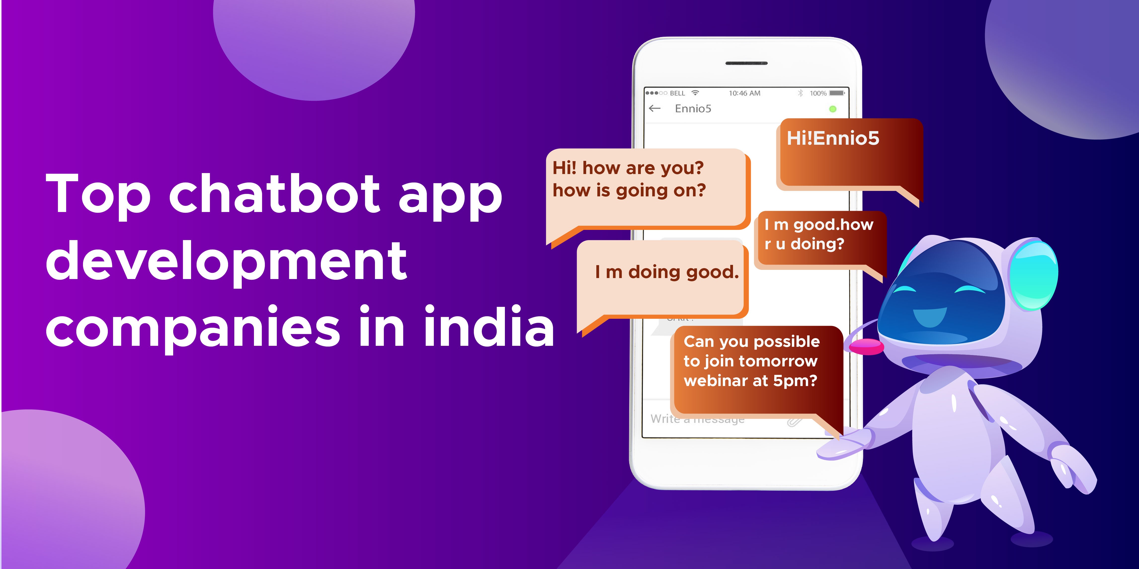 top chatbot app development companies in india